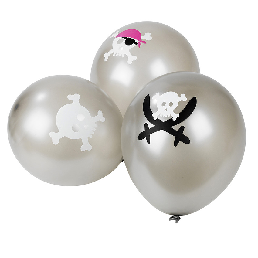 x 10 ballons gonflables anniversaire motif tête de mort 