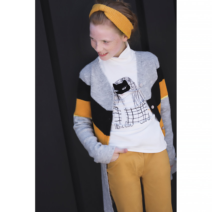 Junior - Sous-pull col roulé en jersey avec visage masqué printé 