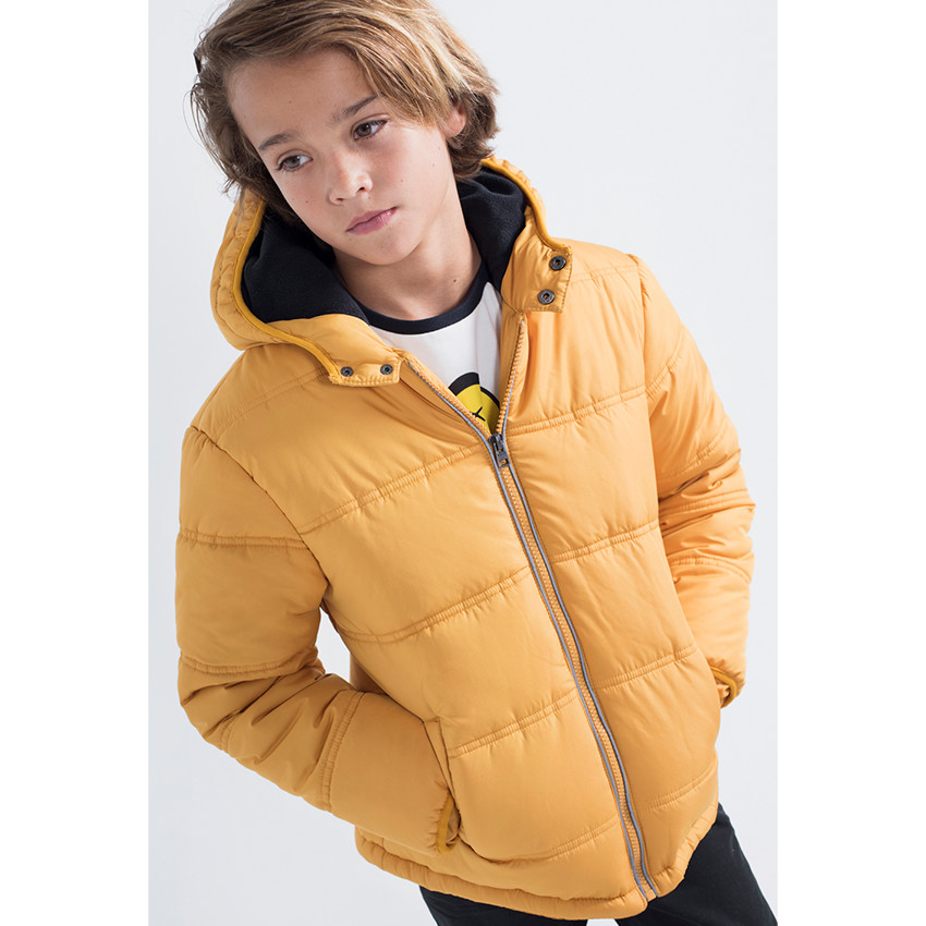 Junior - Doudoune matelassée à capuche avec doublure en micropolaire 