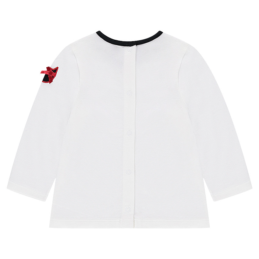 Tee-shirt manches longues en jersey avec badge forme chat 