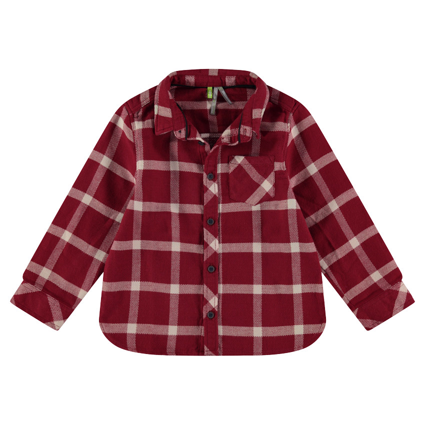 Chemise manches longues à carreaux en flanelle 