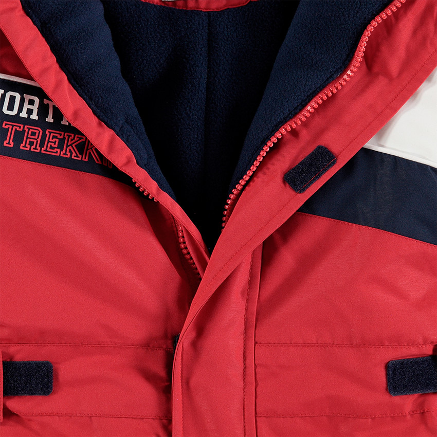 Combinaison de ski tricolore doublée micropolaire avec poches zippées 