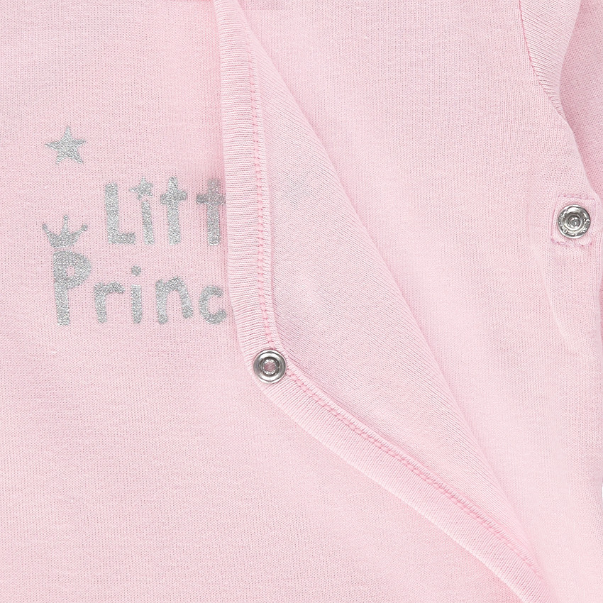 Lot de 2 bodies manches longues avec message argenté printé 