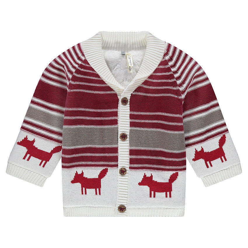 Gilet en tricot motif jacquard avec doublure sherpa 