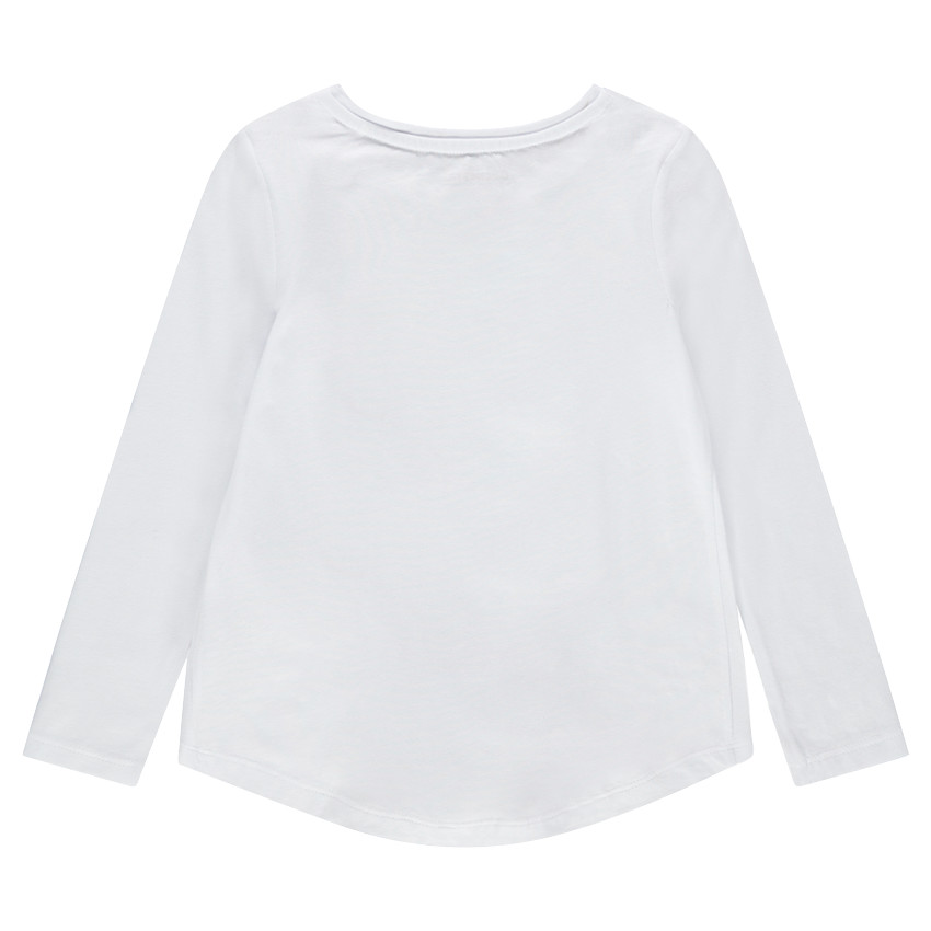 Tee-shirt manches longues avec fleur en tulle et sequins libres 