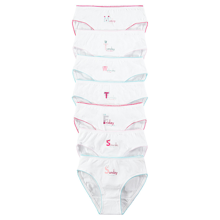 Lot de 7 culottes print jour de la semaine 