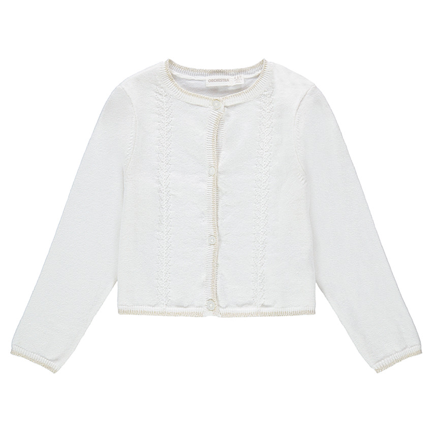 Gilet en tricot uni avec maille fantaisie 