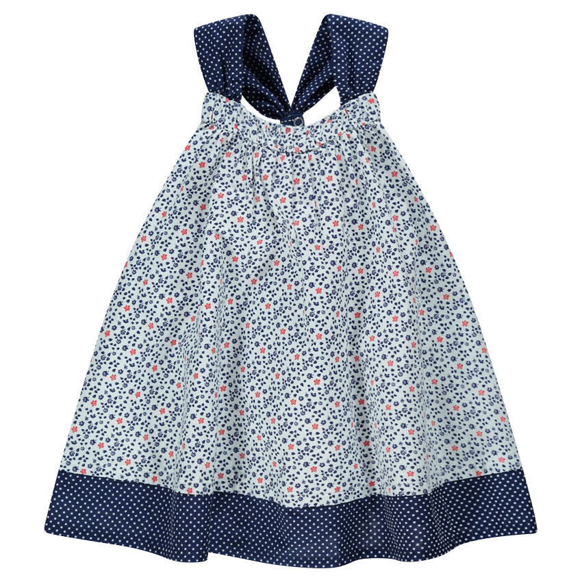Robe sans manches à fleurs et pois all-over  