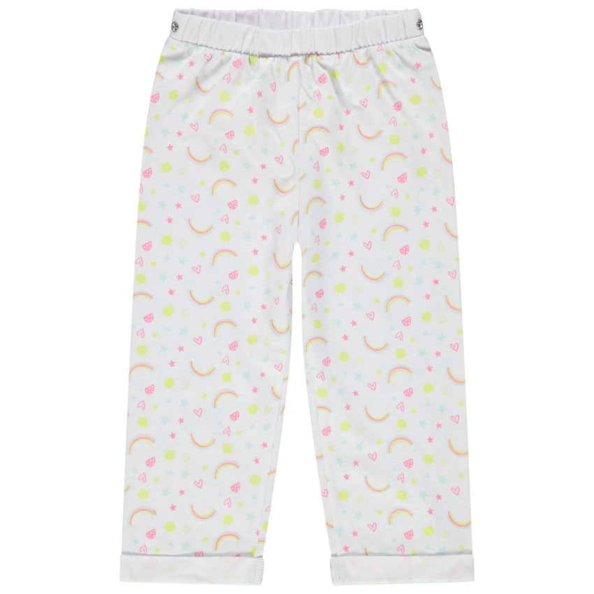 Pyjama van jersey met eenhoornprint en regenboogjes 