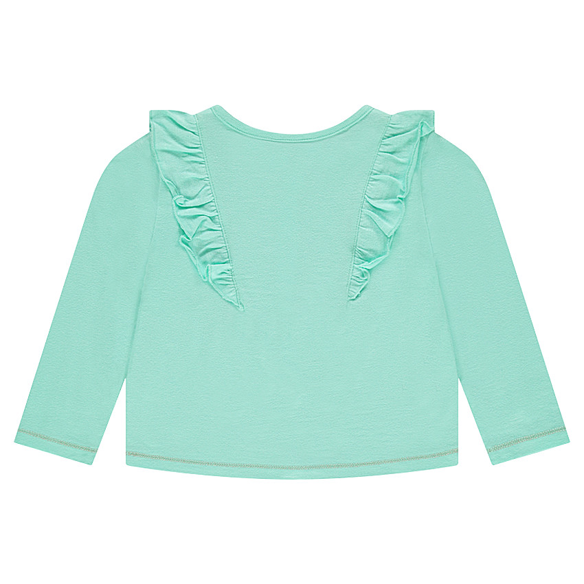 Gilet molleton uni à volants 