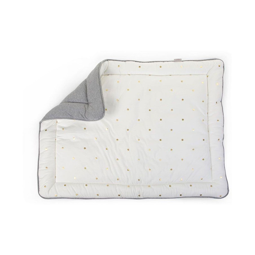 Tapis de parc 80 x 100 cm - Jersey grey/dots gold 