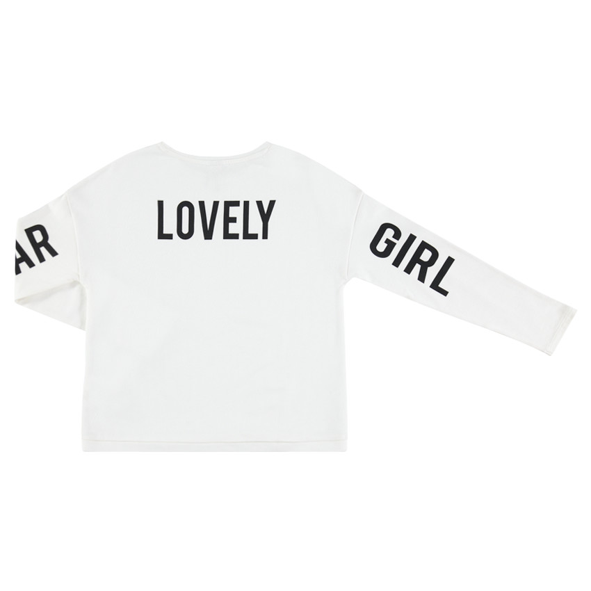 Tee-shirt manches longues en jersey avec messages printés 