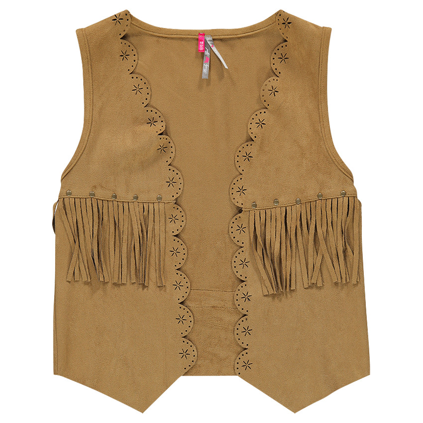 Junior - Gilet sans manches à franges effet daim 