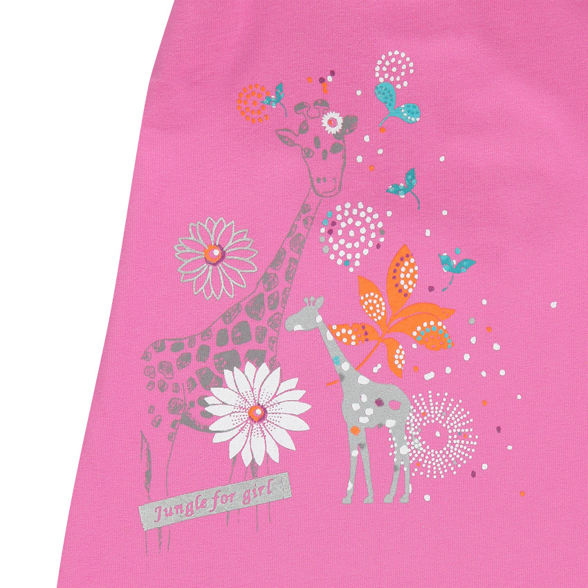 Tunique manches courtes print girafes et fleurs 
