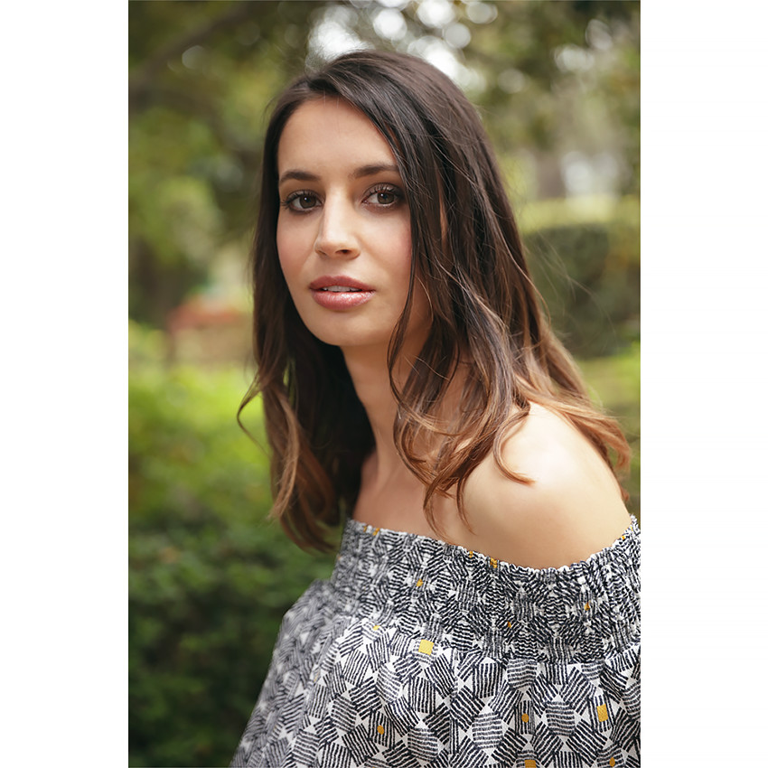 Robe de grossesse imprimée all-over avec col élastiqué 