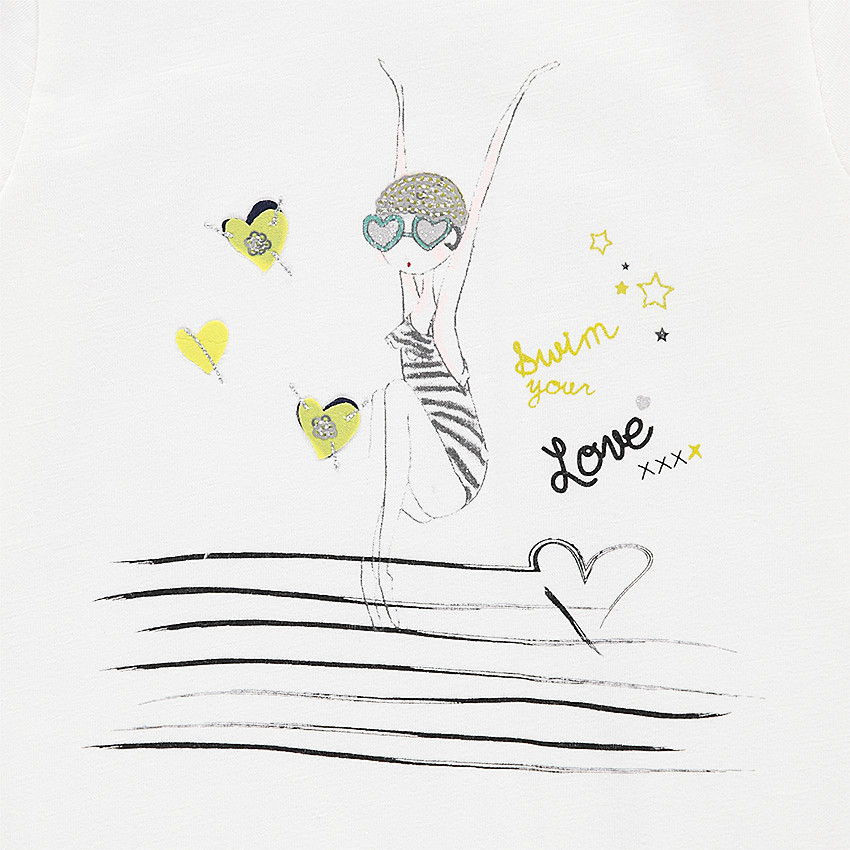 Tee-shirt manches longues en jersey avec nageuse printée 