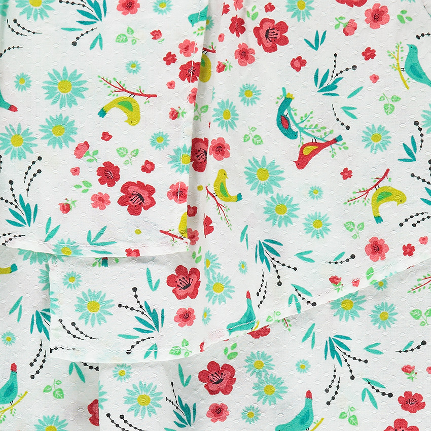 Top volanté avec fleurs imprimées all-over 