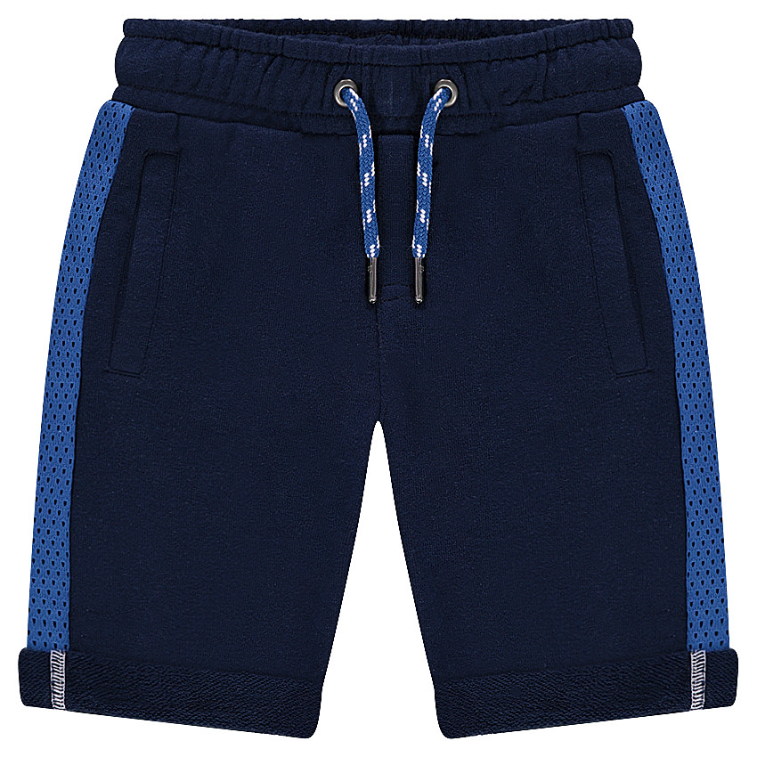 Bermuda en molleton léger avec bandes en mesh 