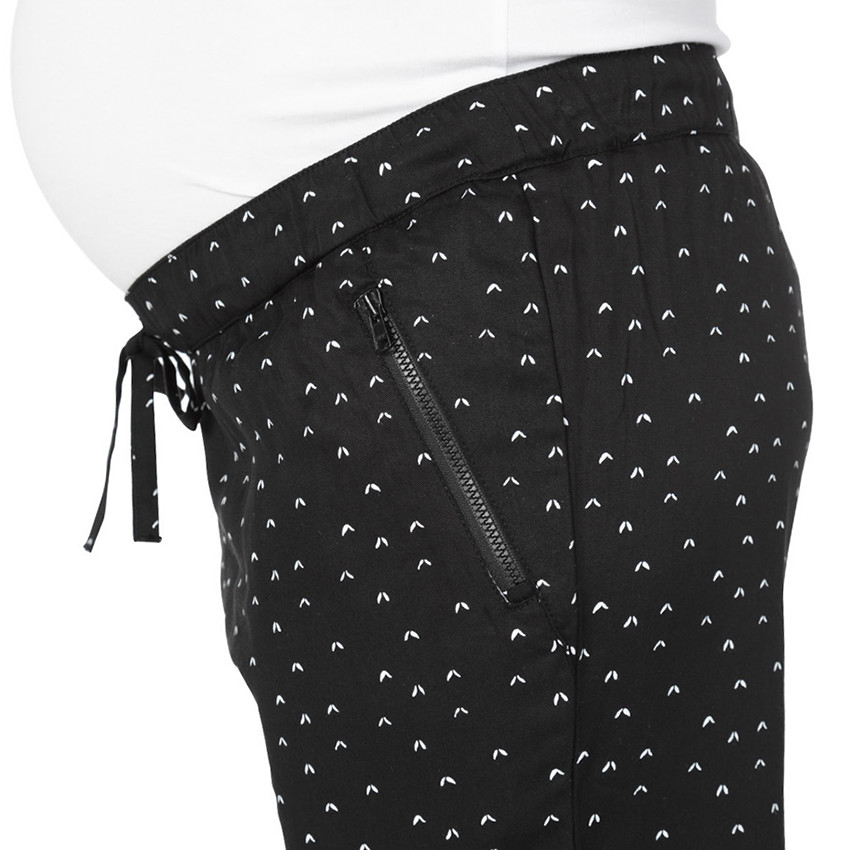 Pantalon de grossesse avec micro imprimé et poches zippées 