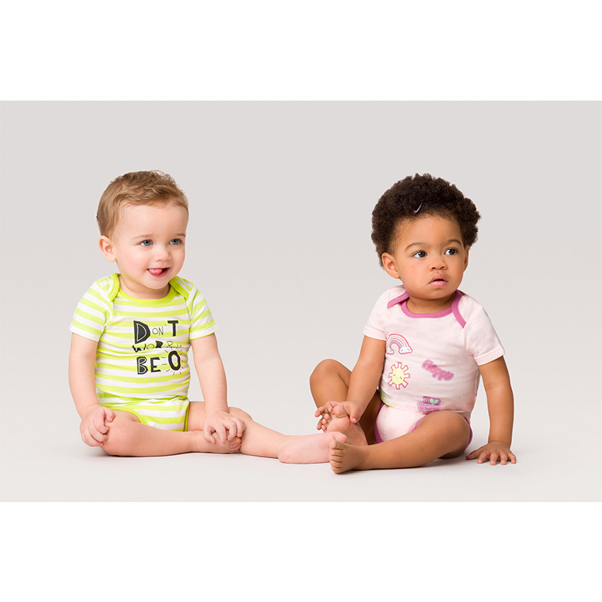 Lot de 5 bodies print fantaisie avec ouverture adaptée à l'âge 