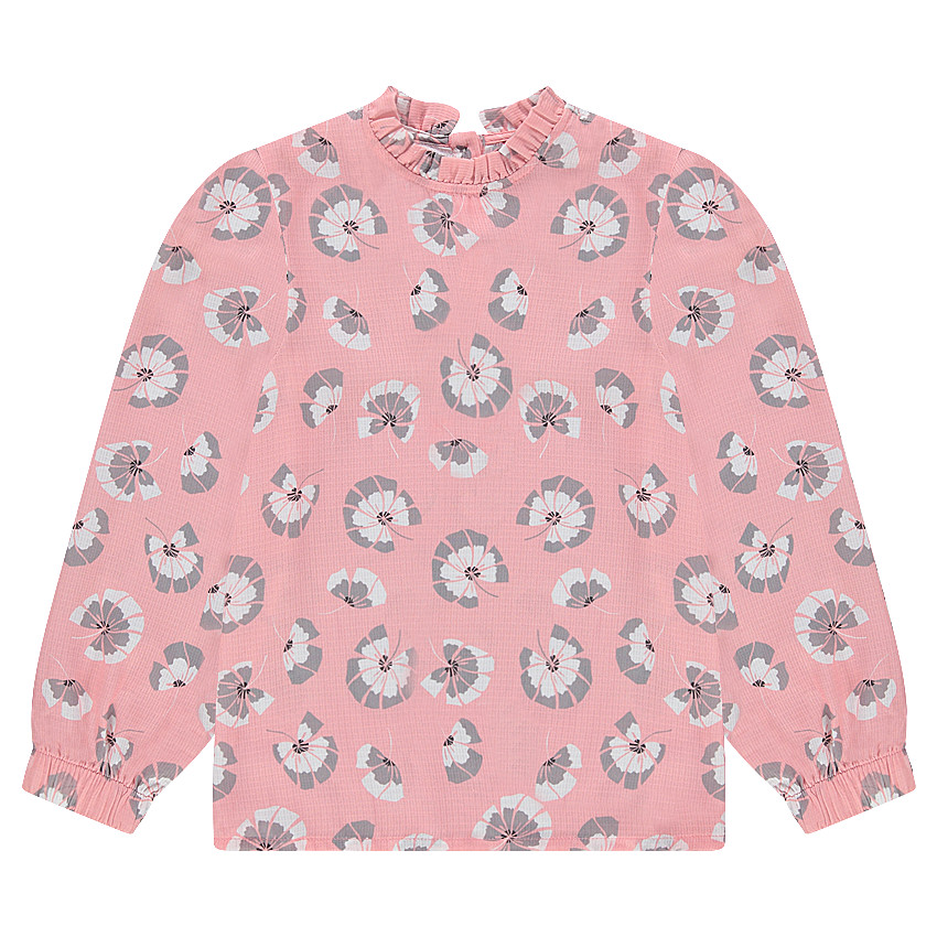Junior - Tunique manches longues armurée avec fleurs all-over 