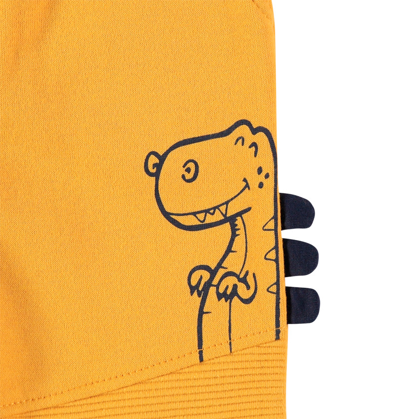 Pantalon de jogging en molleton uni jaune print dinosaure 