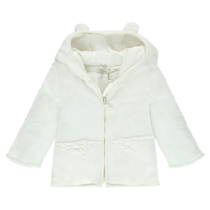 Veste en sherpa à capuche avec oreilles 3D 