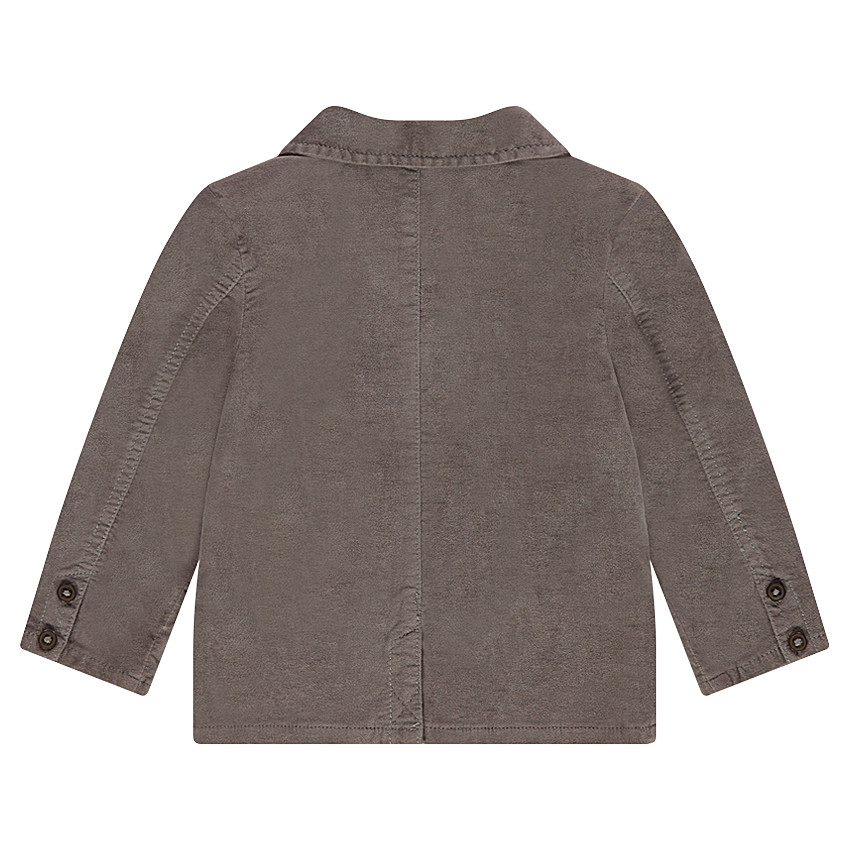 Blazer en velours taupe ras 