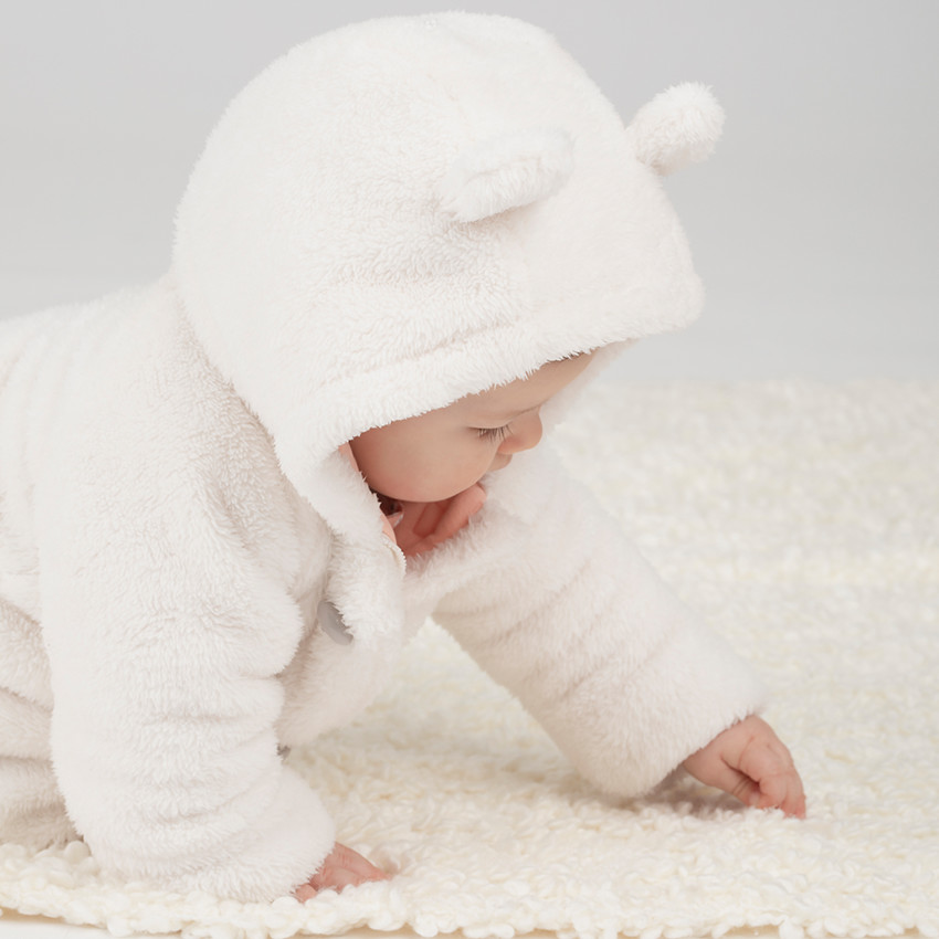 Parka à capuche en sherpa doublée jersey avec oreilles en relief 