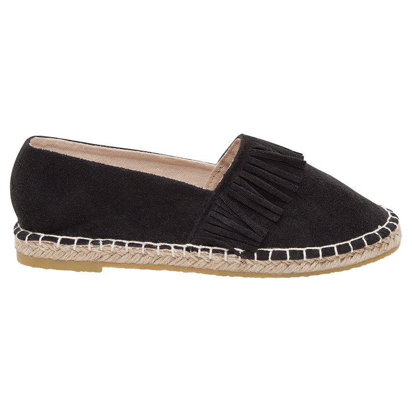 Espadrilles effet daim avec franges 