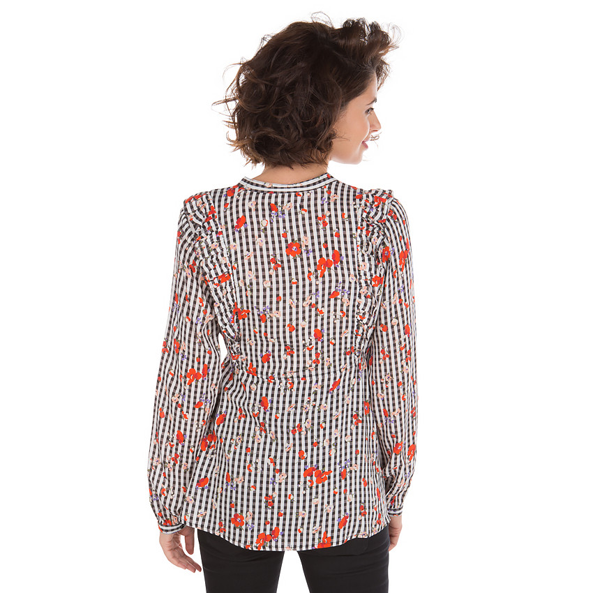 Tunique de grossesse vichy à imprimé floral 