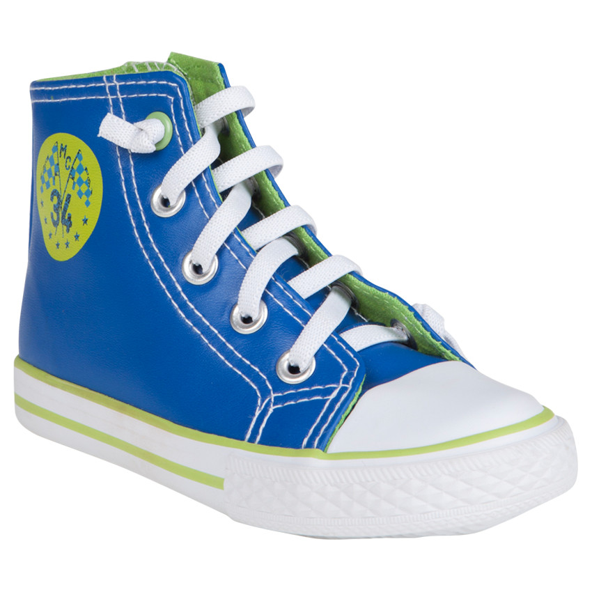 Baskets montantes à lacets print forme écusson 