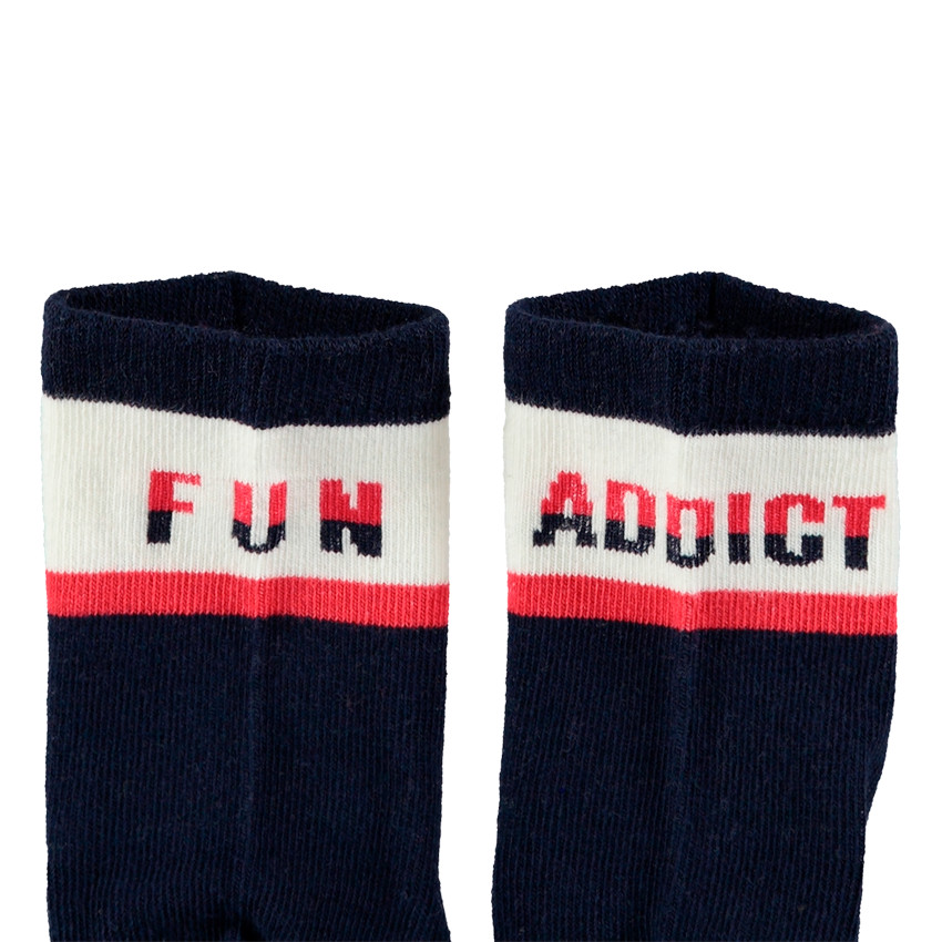 Lot de 2 paires de chaussettes à bandes contrastées 