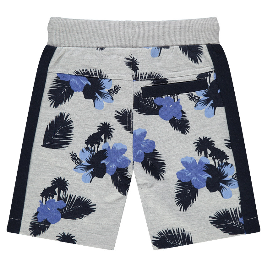 Junior - Bermuda en molleton avec hibiscus et palmes printés 