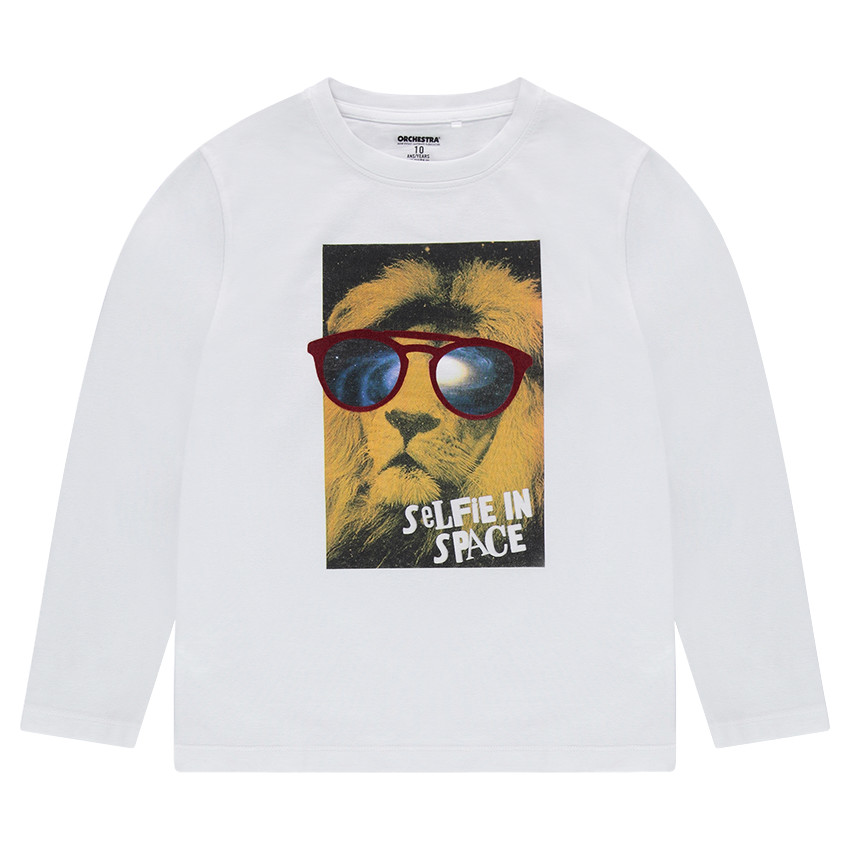 Junior - Tee-shirt manches longues en jersey avec motif fantaisie printé 