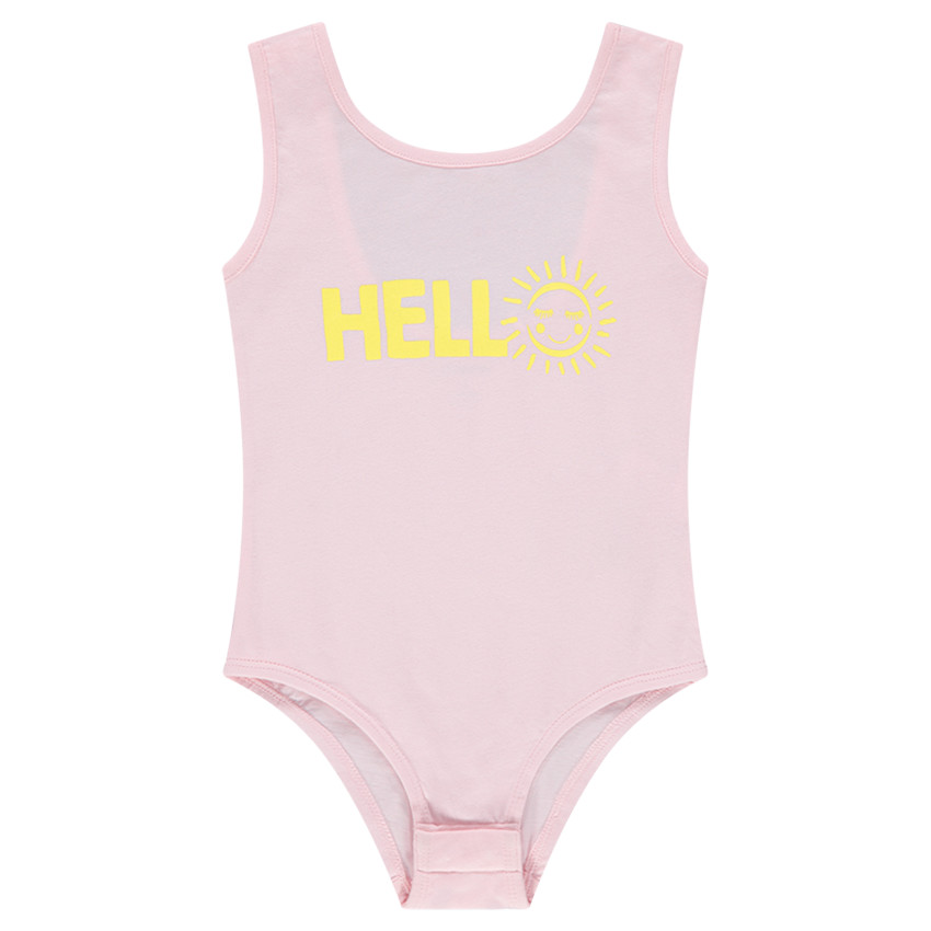 Body en coton uni avec message printé devant 