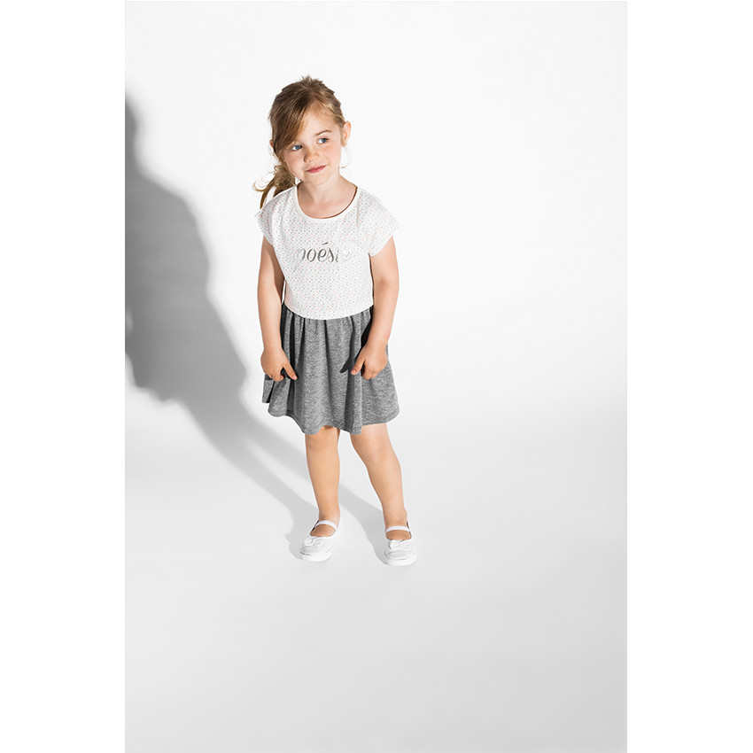 Robe manches courtes effet 2 en 1  