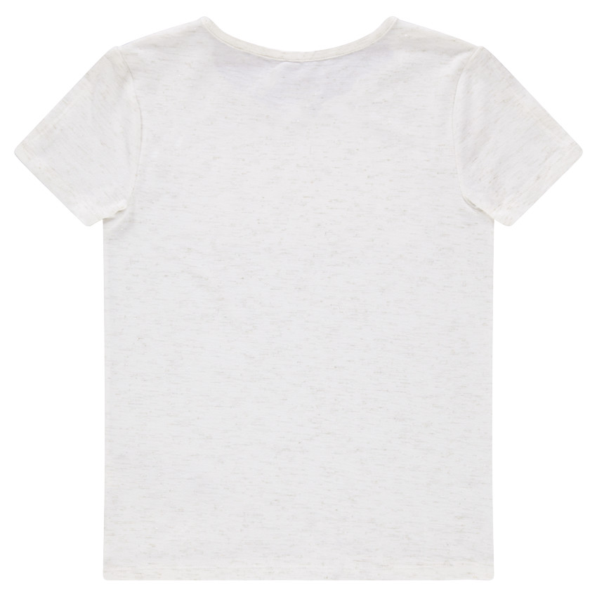 Junior - Tee-shirt manches courtes en jersey slub avec inscription en sequins 