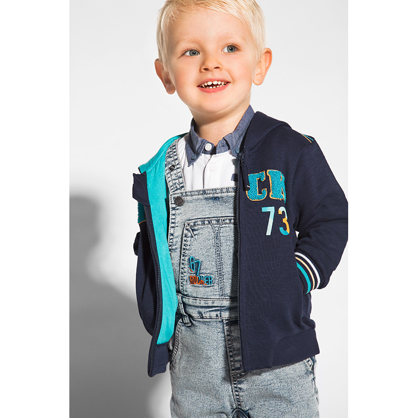 Polo manches courtes avec col effet denim 