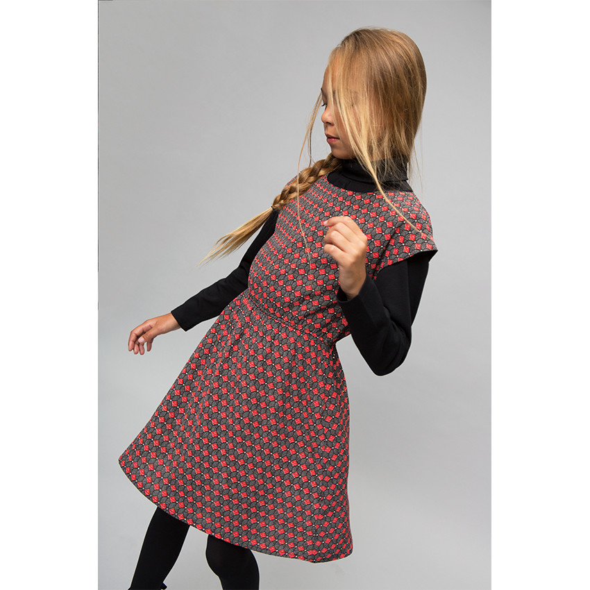 Junior - Robe en voile de viscose imprimée fantaisie 