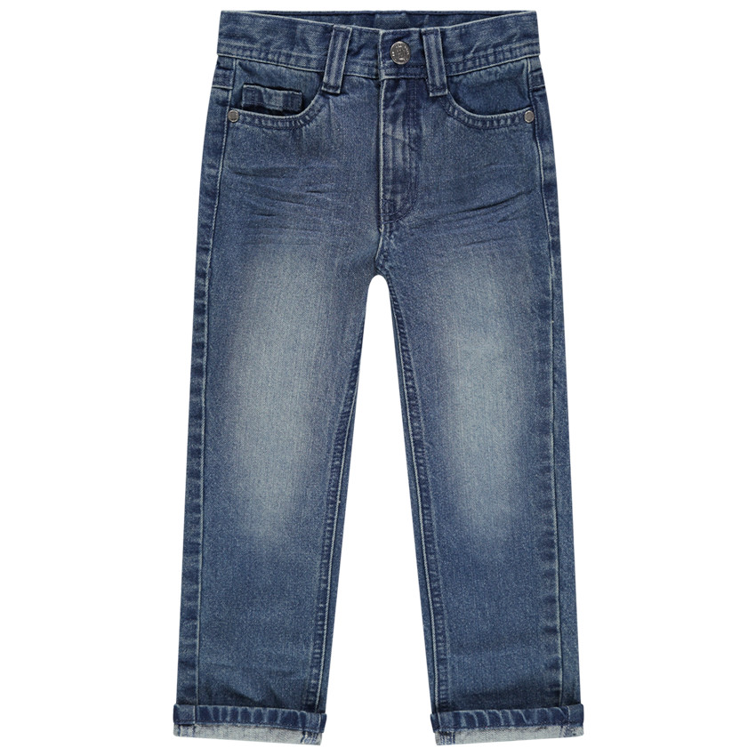 Jean effet used et crinkle droit 