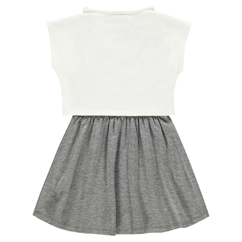 Robe manches courtes effet 2 en 1  