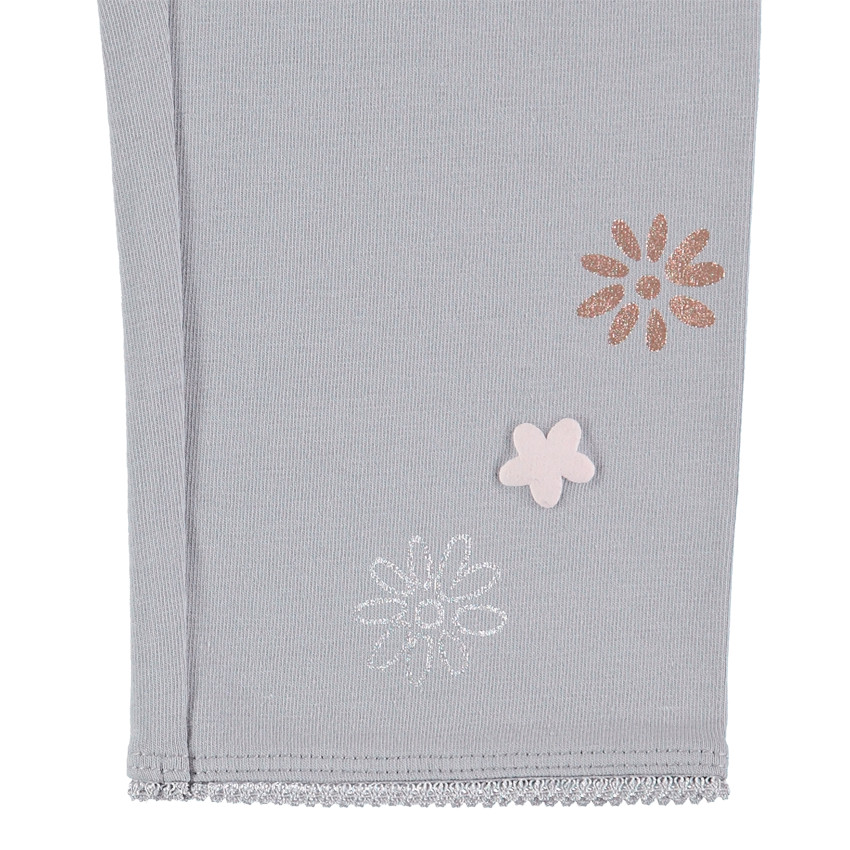 Ensemble avec tunique en crochet doublé et legging à fleurs pailletées 