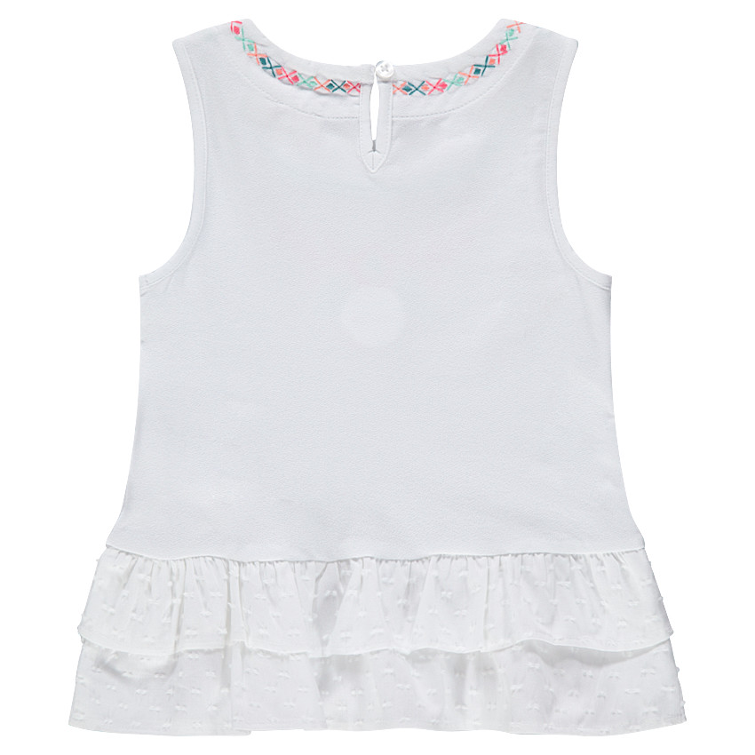 Débardeur avec broderies et volants à plumetis 