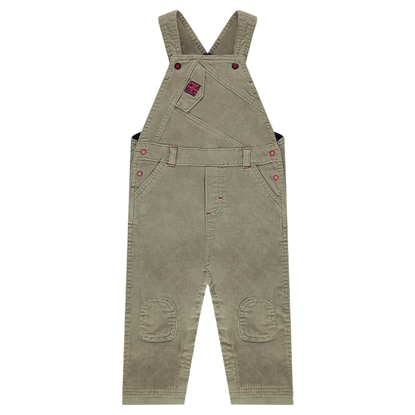 Salopette longue en velours doublée jersey  