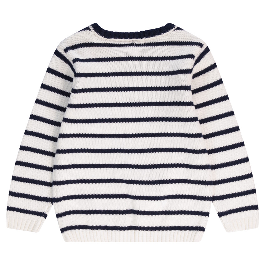 Pull en tricot esprit marinière avec inscriptions printées 