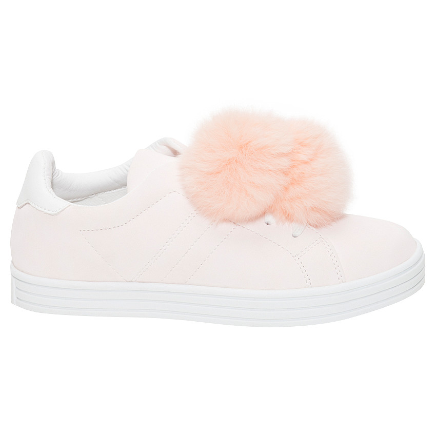 Baskets roses avec pompons fantaisie amovibles du 24 au 27 