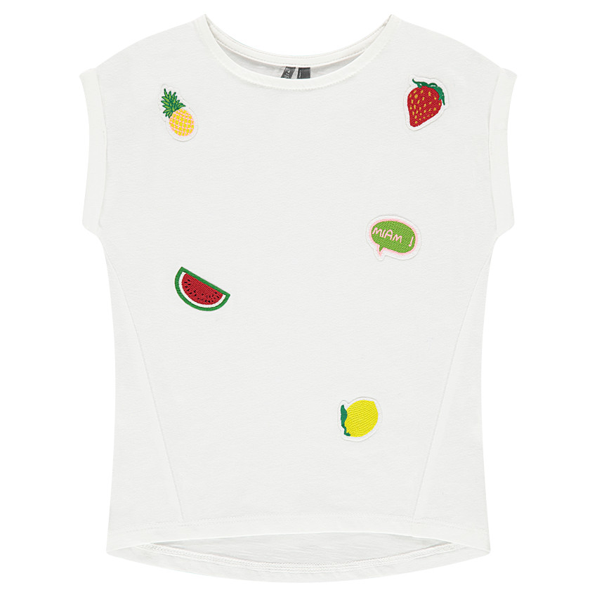 Tee-shirt manches courtes en jersey avec badges patchés 