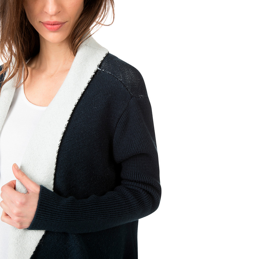 Gilet de grossesse en maille bicolore 