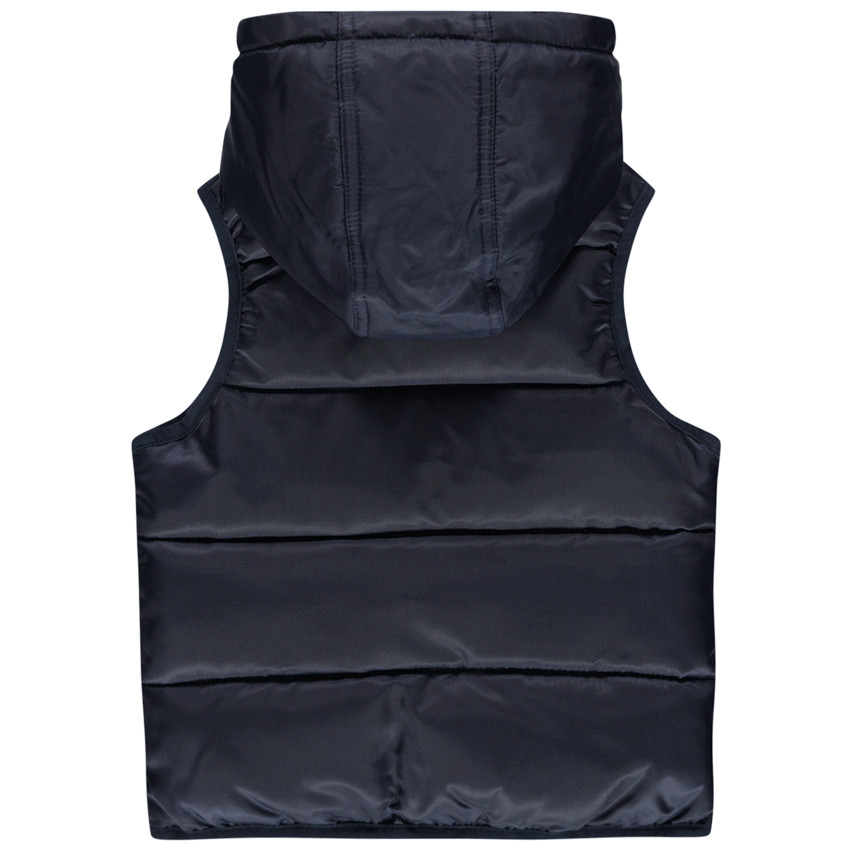 Doudoune matelassée doublée jersey à rayures et capuche amovible 